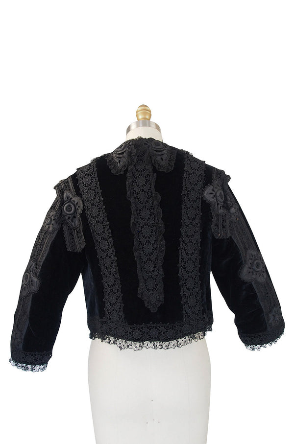 Exquisite Victorian Velvet and Lace Jacket