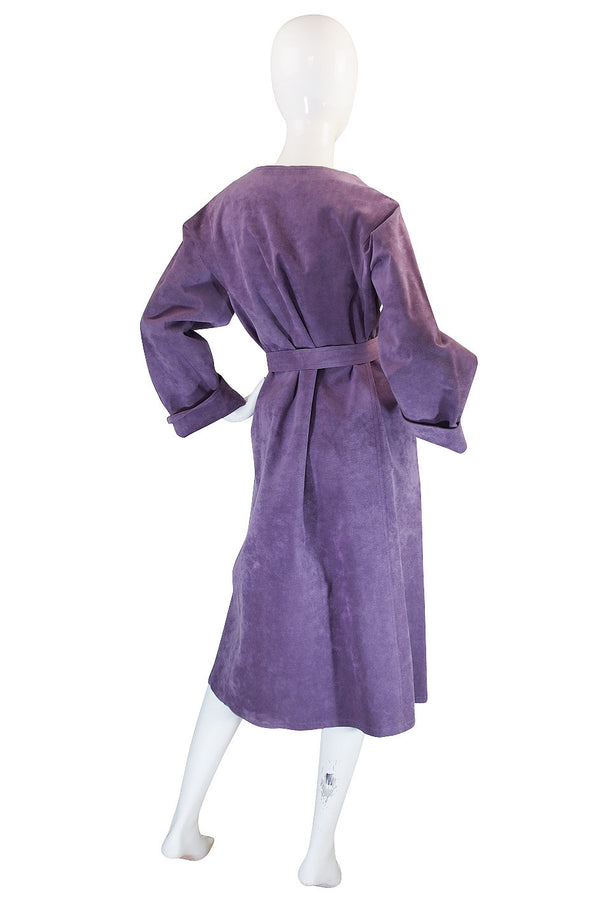 1972 Purple Ultrasuede Shirtwaist Halston Dress