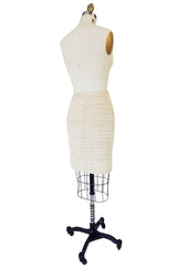 1980s Stretch Knit & Cord Kritzia Mini Skirt