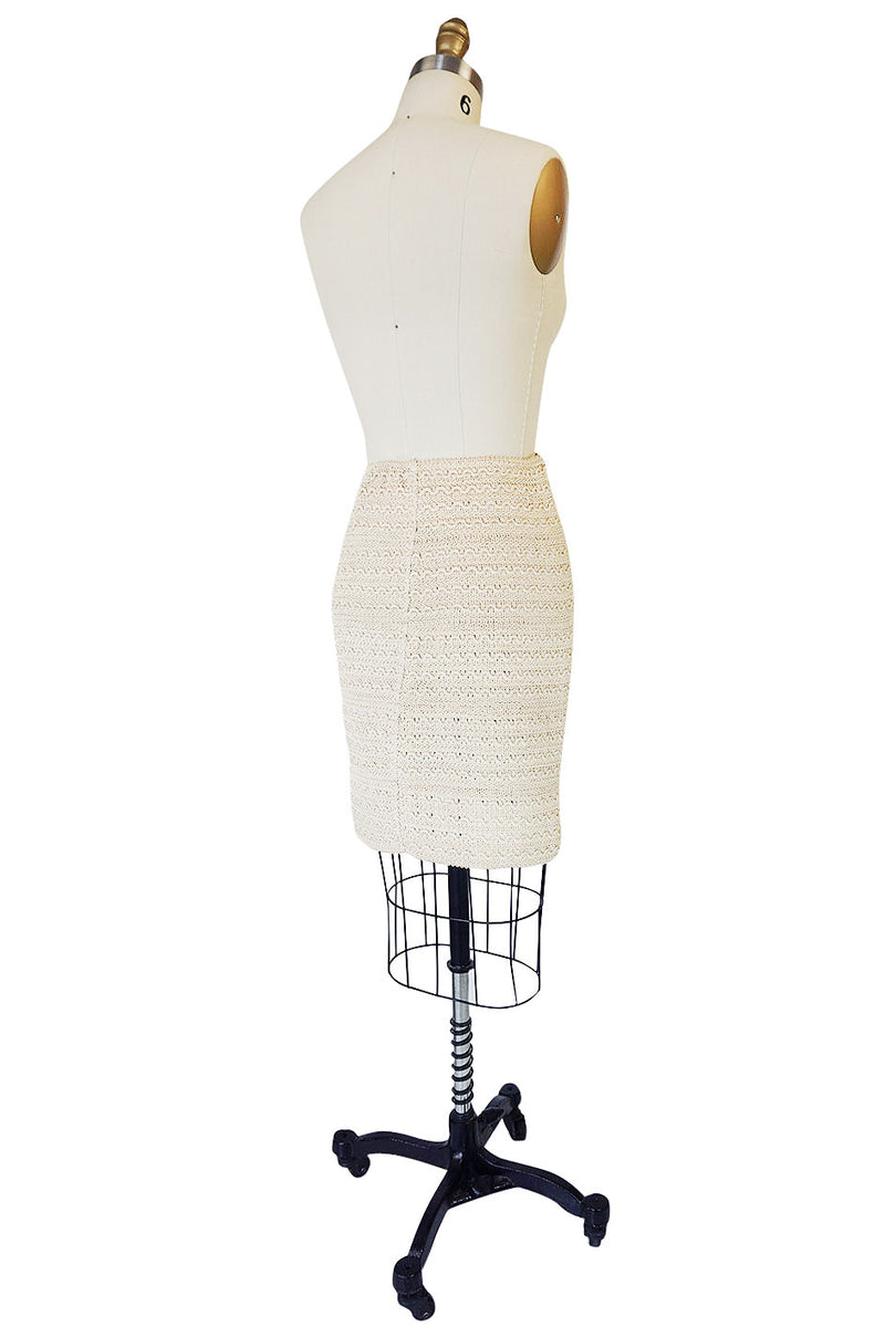 1980s Stretch Knit & Cord Kritzia Mini Skirt
