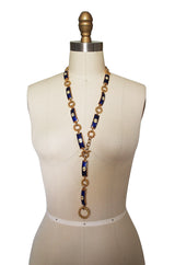 1970s Blue & Gold Gucci Enamel Belt