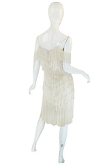 Amazing 1960s Layered Fringe Cream "Flapper" Dress