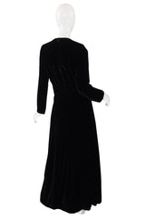 1970s Yves Saint Laurent Velvet Gown & Belt