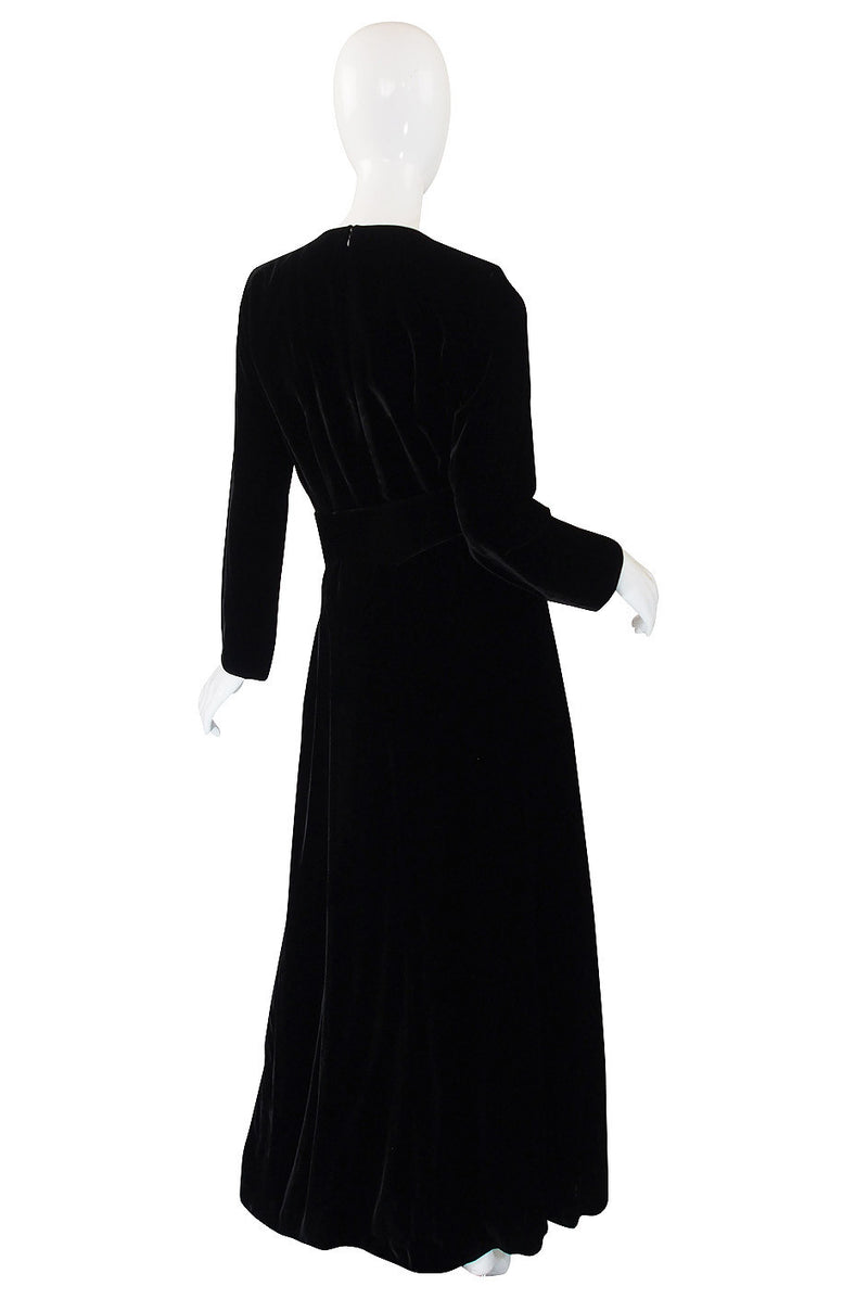 1970s Yves Saint Laurent Velvet Gown & Belt