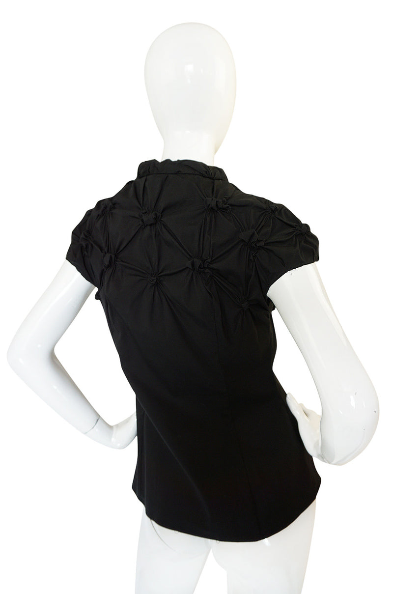 c2007 Prada Black Gathered "Knot" Black Top