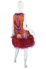 Incredible 1960s Early Bill Blass Feather Dress