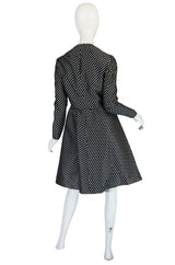 c1972 Geoffrey Beene Silk Black & White Dot Dress