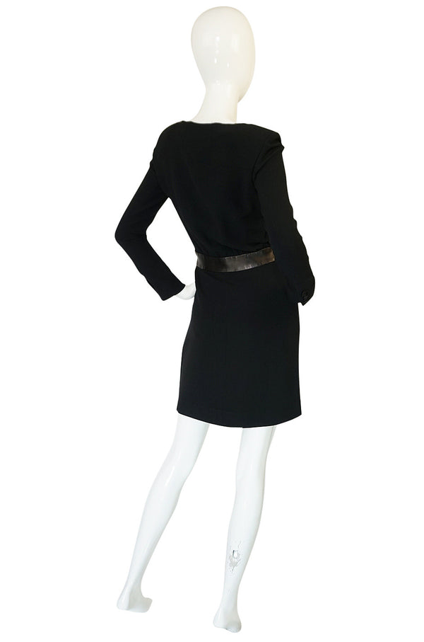 c2014 Hedi Slimane for Saint Laurent Lace & Leather Dress