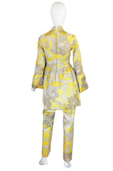 1960s George Halley Silk Tunic and Pant Suit