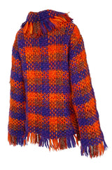 Fall 1993 Yves Saint Laurent Documented Fringed Knit Tunic Mini Dress