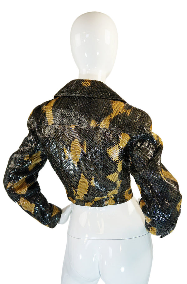 1991 Museum Held Alaia Exotic Python Skin Biker Jacket