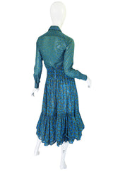 1970s Yves Saint Laurent Ruffled Tiered Skirt & Top Set