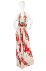 1970s Silk Jersey Alfred Bosand Backless Dress
