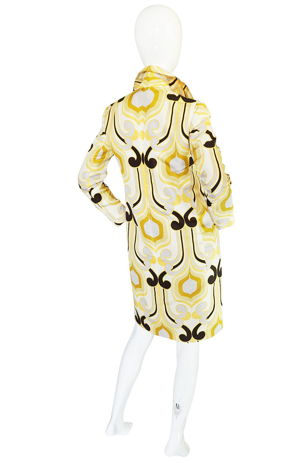 S/S 2005 Miu Miu Runway Geometric Print Silk Coat
