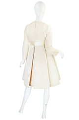 1960s Couture Gustave Tassell Pleated Silk Dress