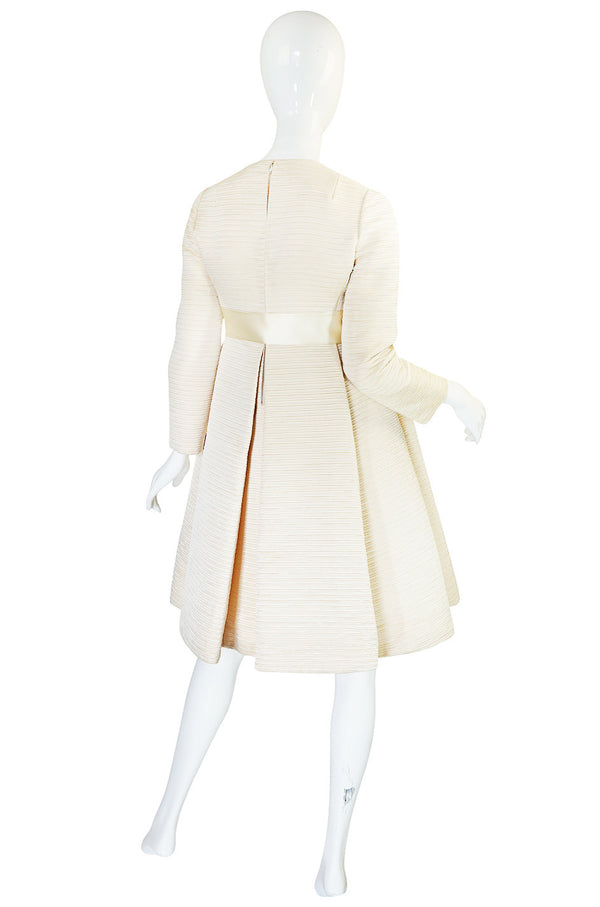 1960s Couture Gustave Tassell Pleated Silk Dress