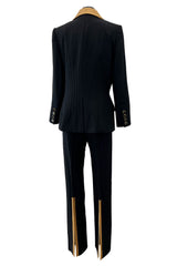 Incredible Fall 2000 Givenchy by Alexander McQueen Haute Couture Runway Pinstripe Three Piece Suit