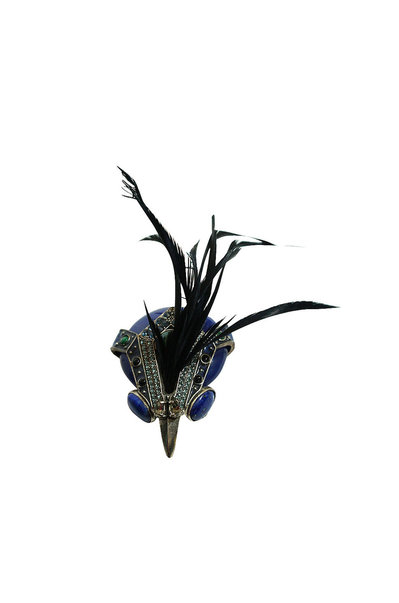 Limited Edition Lanvin Hawk Stone & Feather Brooch