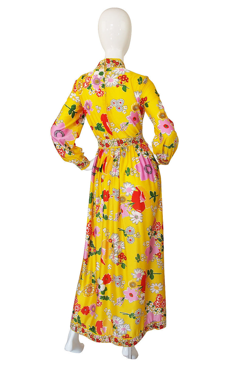 1960s Oscar De La Renta Yellow Maxi Dress