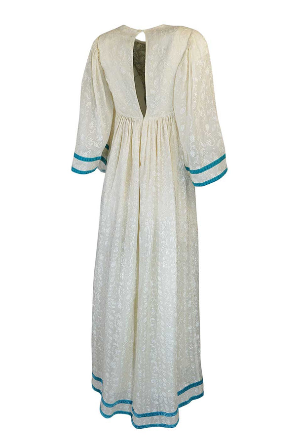 c1968 Thea Porter Embroidered Ivory & Brocade 'Faye' Dress