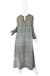 1970s Treacy Lowe Velveteen Caftan Dress