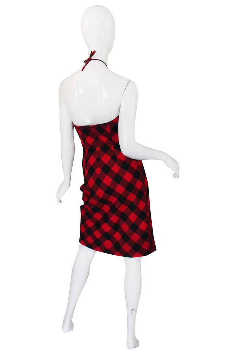 1990s Ralph Lauren Plaid Halter Dress