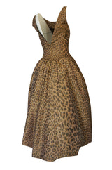 Documented 2003 Oscar de la Renta Silk Leopard Print Dress