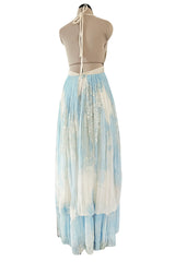 Spectacular Spring 2007 Roberto Cavalli Runway Pale Turquoise Blue Silk Gauze Backless Dress