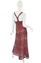 1997 Valentino Dusky Pink Beaded Net & Applique Dress