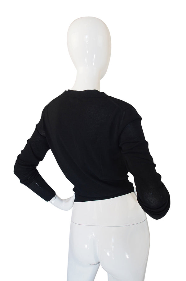 Recent V Neck Azzedine Alaia Light Knit Black Sweater