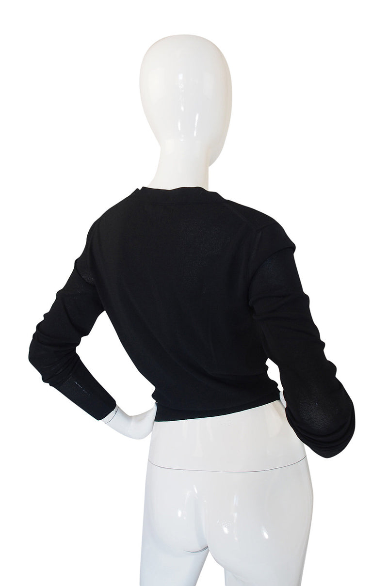 Recent V Neck Azzedine Alaia Light Knit Black Sweater
