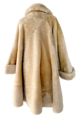 Gorgeous 1980s Christian Dior 'Teddy Bear Soft Thick Faux Fur Swing Tent Flare Coat