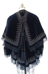 Elaborate Victorian Velvet Jacket with Overlay