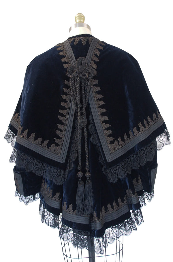 Elaborate Victorian Velvet Jacket with Overlay