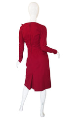 1950s Suzy Perette Dramatic Red Button Dress