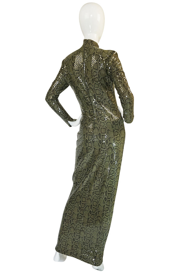 Iconic S/S 1983 Thierry Mugler Sequin Snakeskin Python Dress