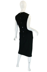 1960s Norman Norell Wool Crepe Back Button Shift Dress