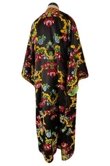 Spectacular Vintage Oversized Kimono Coat Made From an Incredible Antique Floral Silk Brocade