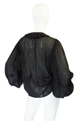 Fall 1977 Yves Saint Laurent Black Lame Thread Silk Top
