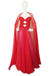 Fall 2001 Red & Gold Bob Mackie Cut Out Gown