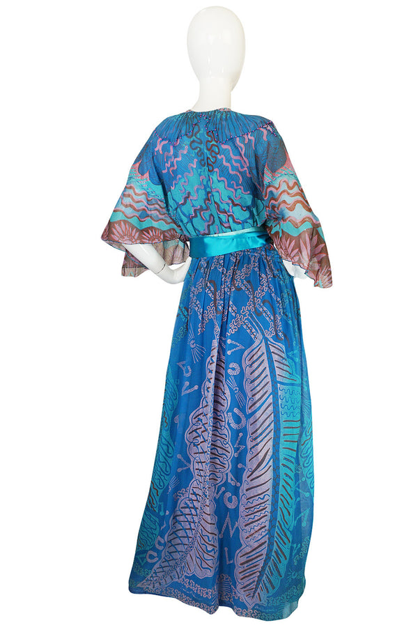 Rare 1978 Zandra Rhodes "Mexican Collections" Gown