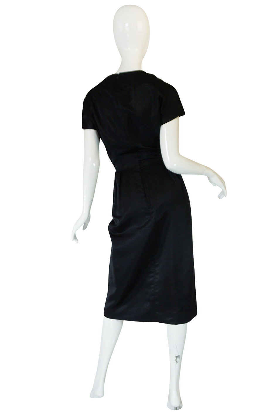 1950s Luis Estevez Black Silk Front Plunge Dress – Shrimpton Couture