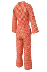 Rare 1971 Marion Foale and Sally Tuffin Red & White Check 'Pajama' Pant Set
