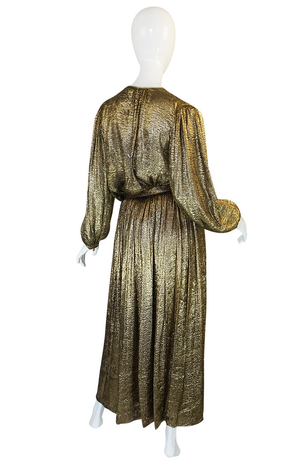 Documented 1976-1977 Yves Saint Laurent Gold Metallic Lame Set
