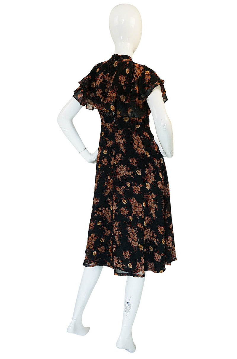 1970s Ossie Clark for Radley Chiffon Dress