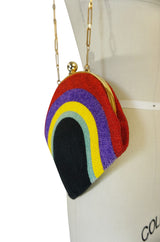 1960s Fully Beaded Rainbow Pierre Cardin Bag Clutch