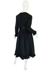 Stunning 1960s Black Silk Satin Sarmi Cocktail Dress