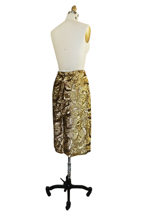 Resort 2014 Burberry Prorsum Hammered Gold Sequin Skirt