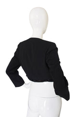 c2000 Chic Little Black Cropped Chanel Jacket & Belt