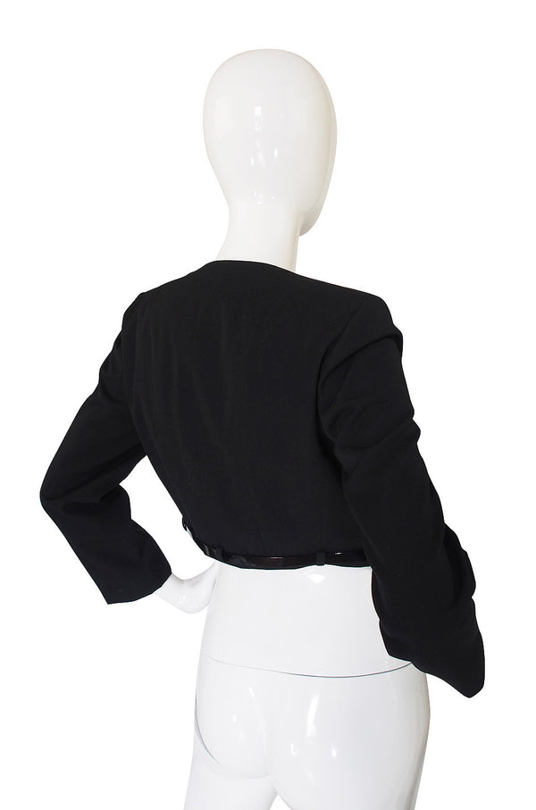 c2000 Chic Little Black Cropped Chanel Jacket & Belt
